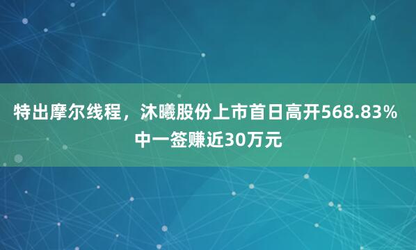 特出摩尔线程，沐曦股份上市首日高开568.83% 中一签赚近30万元